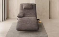 Designer Relax-Liege Velor Cord mit Drehfunktion und Beistelltisch