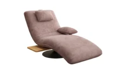 Designer Relax-Liege Velor Cord mit Drehfunktion und Beistelltisch