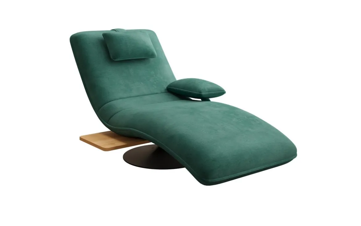 Designer Relax-Liege Velor Samt mit Drehfunktion und Beistelltisch