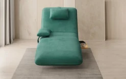 Designer Relax-Liege Velor Samt mit Drehfunktion und Beistelltisch