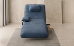 Designer Relax-Liege Velor Samt mit Drehfunktion und Beistelltisch