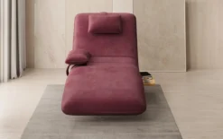 Designer Relax-Liege Velor Samt mit Drehfunktion und Beistelltisch