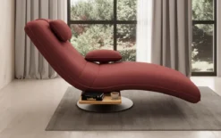 Designer Relax-Liege Velor Stoff mit Drehfunktion und Beistelltisch