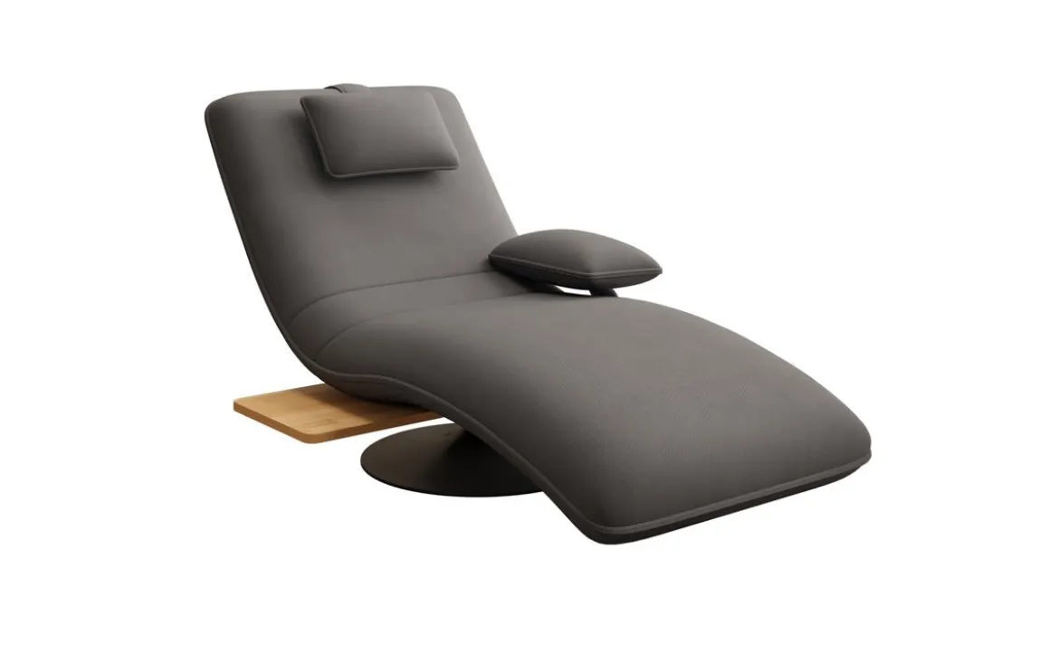 Designer Relax-Liege Velor Stoff mit Drehfunktion und Beistelltisch