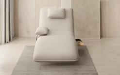 Designer Relax-Liege Velor Stoff mit Drehfunktion und Beistelltisch