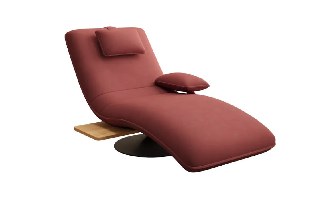 Designer Relax-Liege Velor Stoff mit Drehfunktion und Beistelltisch