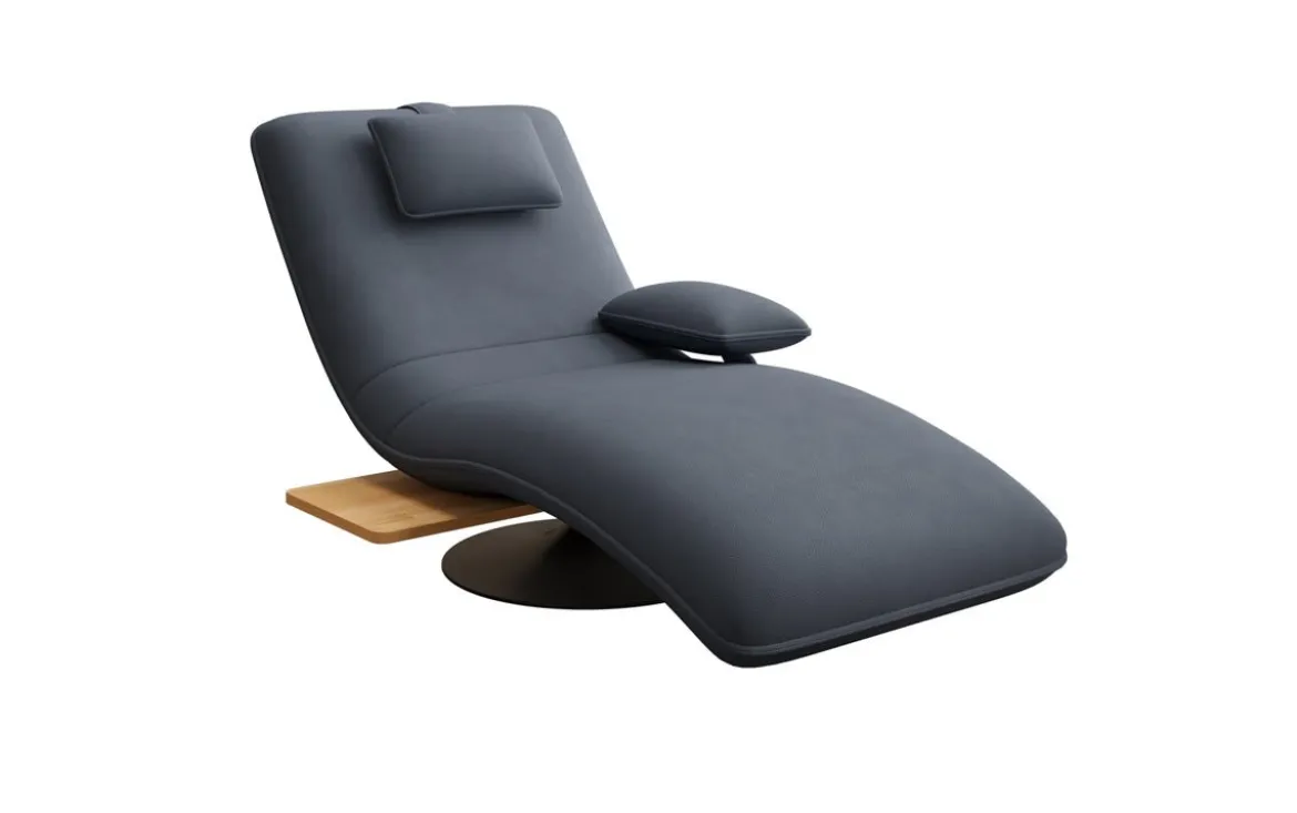 Designer Relax-Liege Velor Stoff mit Drehfunktion und Beistelltisch