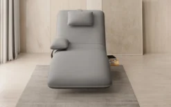 Designer Relax-Liege Velor Stoff mit Drehfunktion und Beistelltisch