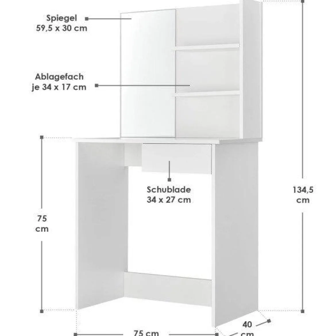 Designer Schminktisch Charme (inkl. Spiegel)