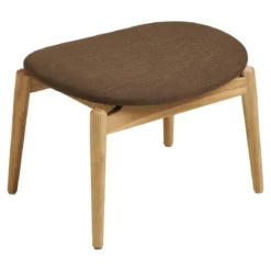 Designer Sessel Agnar Set mit Beistellhocker aus Eiche