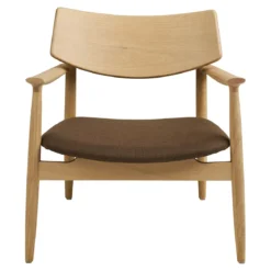 Designer Sessel Agnar Set mit Beistellhocker aus Eiche