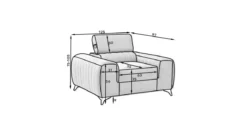 Designer Sessel Linuro mit verstellbarer Kopflehne