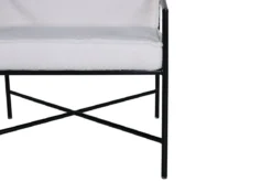 Designer Sessel Lundra – Polsterstuhl in Offwhite mit schwarzem Metallgestell