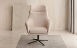 Designer Sessel Ren 360° Drehfunktion in Echtleder