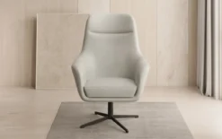 Designer Sessel Ren 360° Drehfunktion in Echtleder