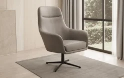 Designer Sessel Ren 360° Drehfunktion in Echtleder