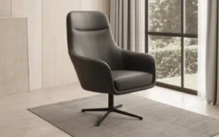 Designer Sessel Ren 360° Drehfunktion in Echtleder