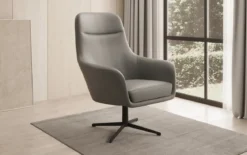 Designer Sessel Ren 360° Drehfunktion in Echtleder