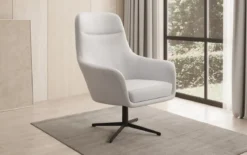 Designer Sessel Ren 360° Drehfunktion in Echtleder