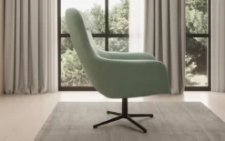 Designer Sessel Ren 360° Drehfunktion in Echtleder