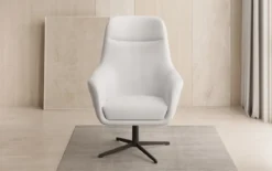 Designer Sessel Ren 360° Drehfunktion in Echtleder