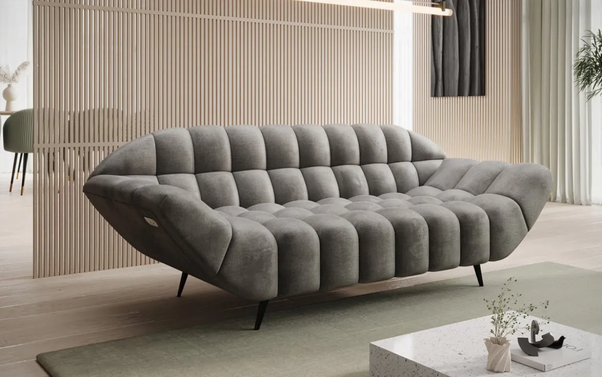Designer 2 Sitzer Sofa Amora in Samt
