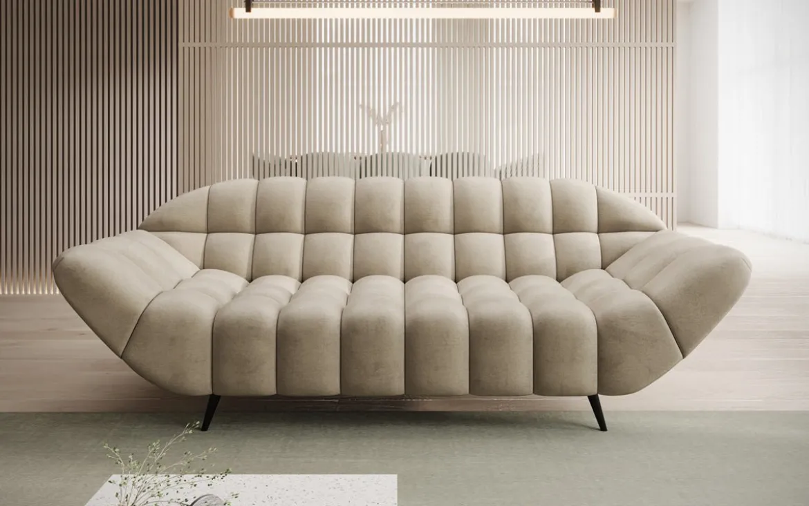 Designer 2 Sitzer Sofa Amora in Samt
