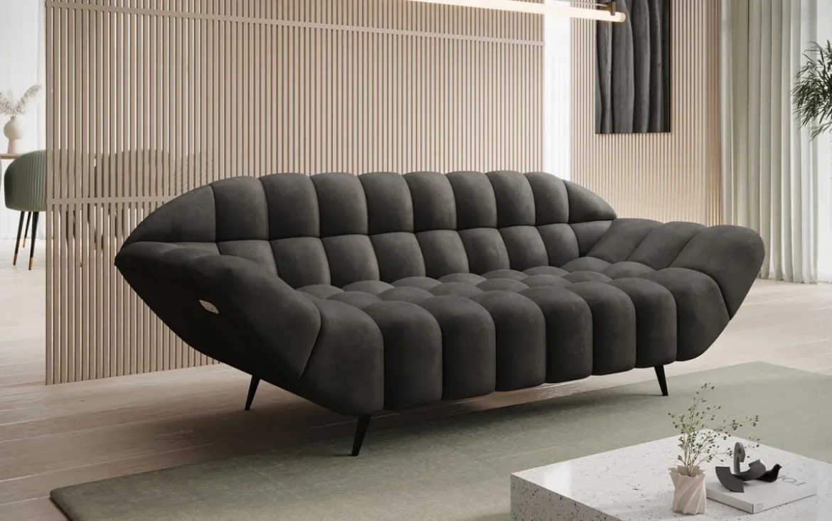 Designer 2 Sitzer Sofa Amora in Samt