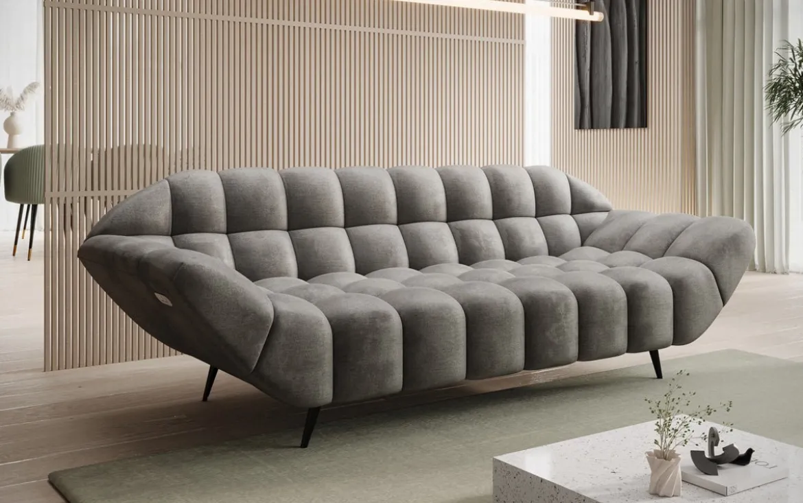Designer 3 Sitzer Sofa Amora in Samt
