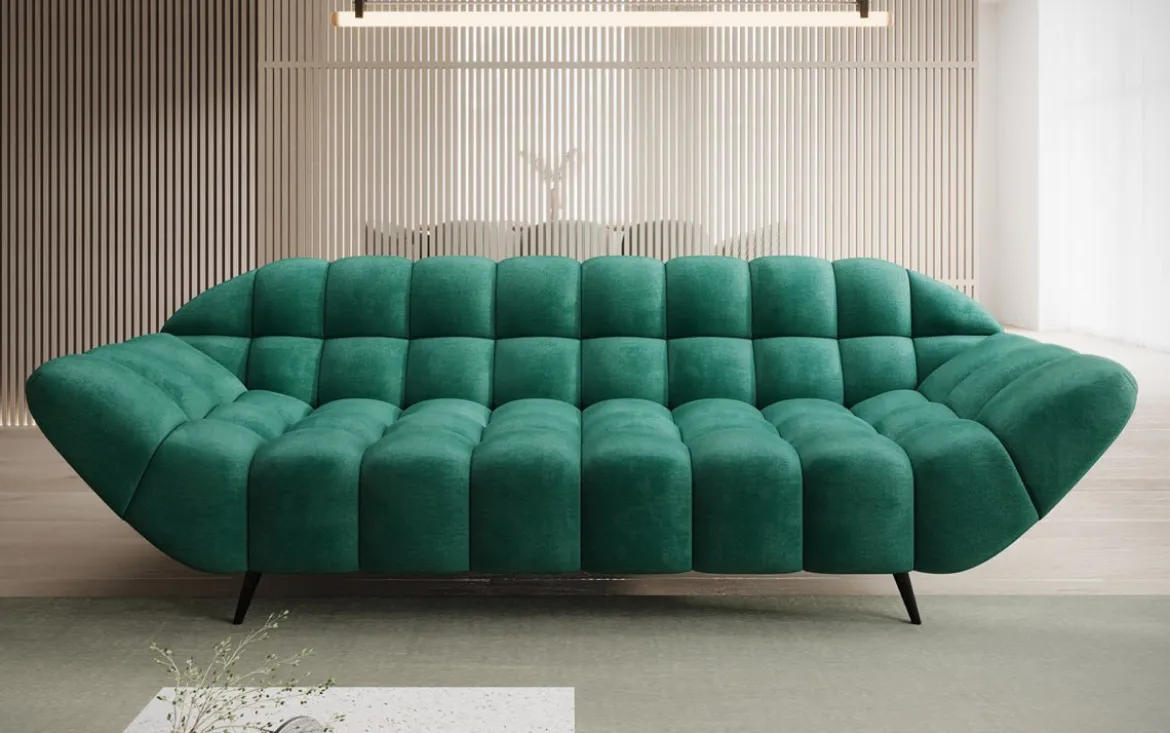 Designer 3 Sitzer Sofa Amora in Samt