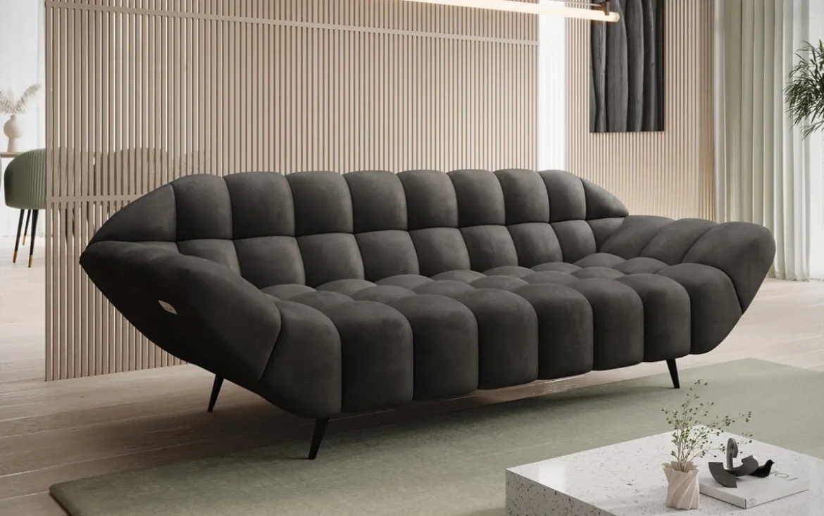 Designer 3 Sitzer Sofa Amora in Samt