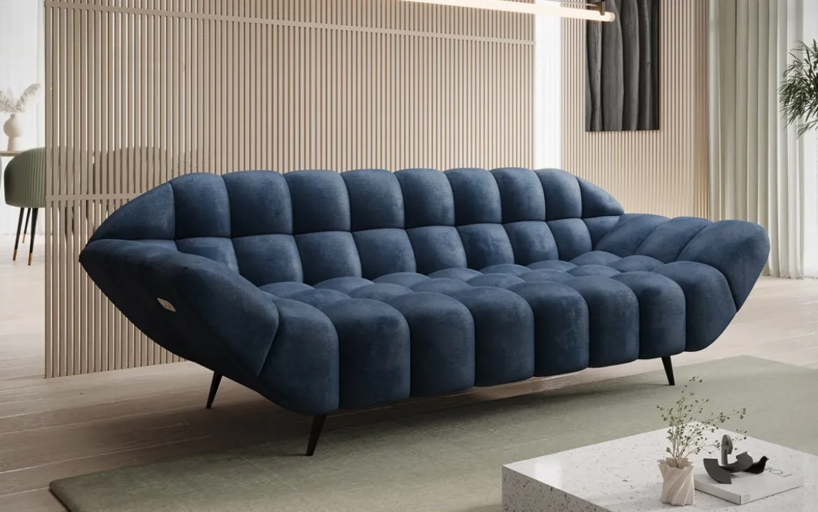 Designer 3 Sitzer Sofa Amora in Samt