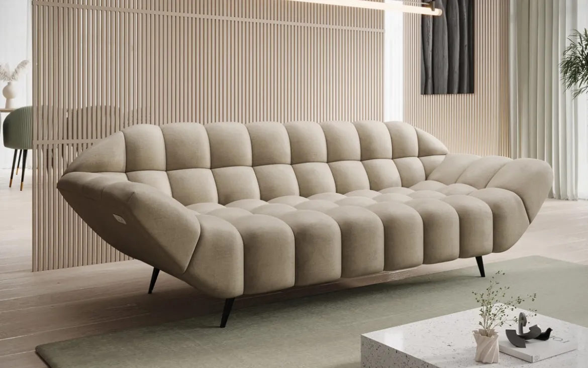 Designer 3 Sitzer Sofa Amora in Samt
