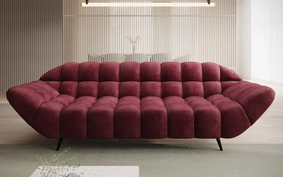 Designer 3 Sitzer Sofa Amora in Samt