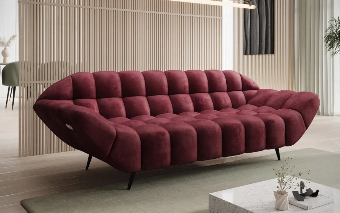 Designer 3 Sitzer Sofa Amora in Samt