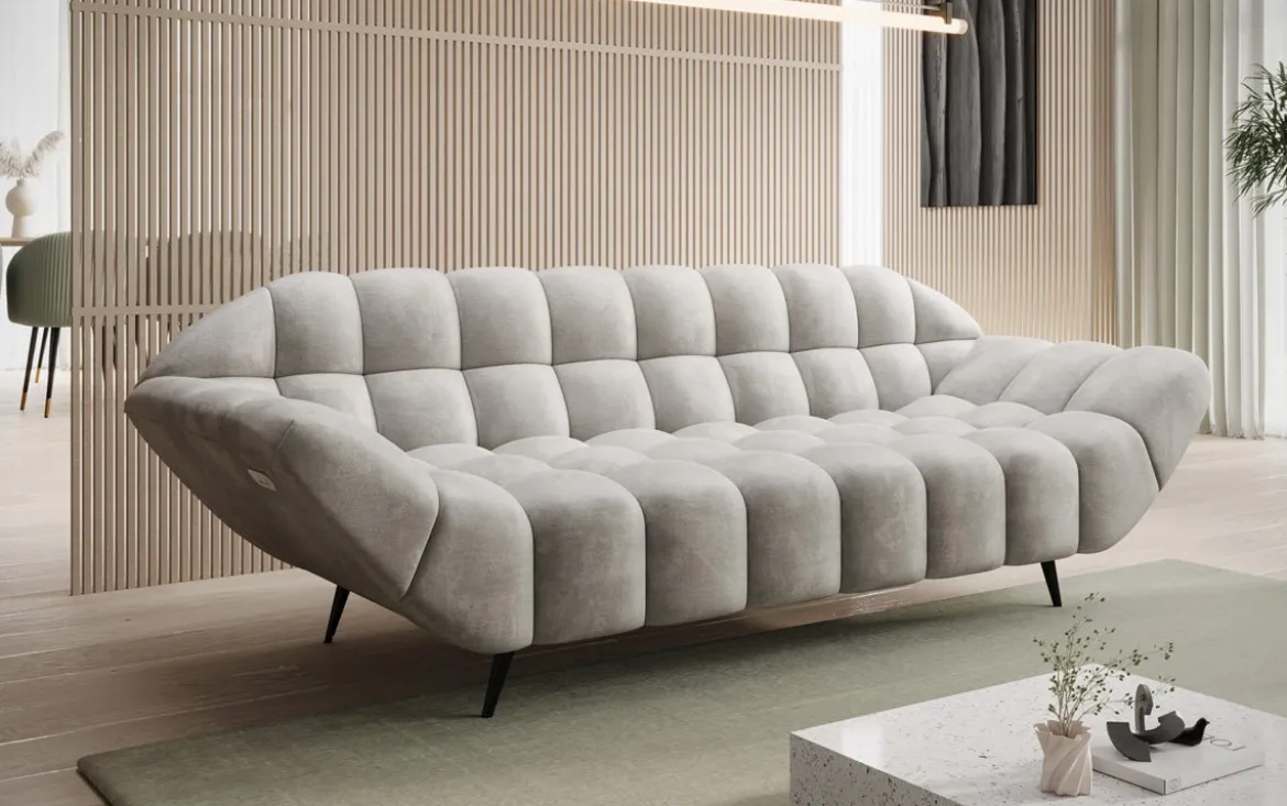 Designer 3 Sitzer Sofa Amora in Samt