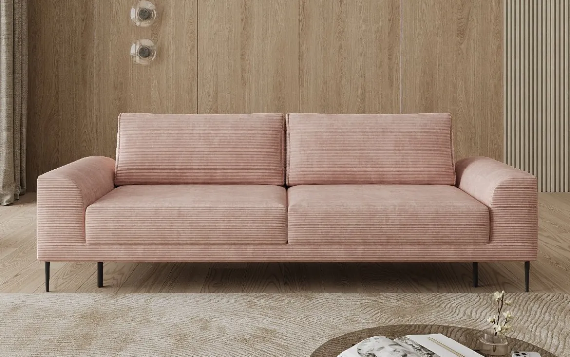 Designer 3 Sitzer Sofa Bloom in Cord mit Schlaffunktion und Stauraum