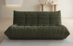 Designer 3 Sitzer Sofa Calmo in Teddy Bouclé