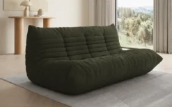 Designer 3 Sitzer Sofa Calmo in Teddy Bouclé
