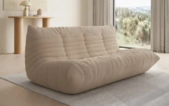 Designer 3 Sitzer Sofa Calmo in Teddy Bouclé