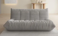 Designer 3 Sitzer Sofa Calmo in Teddy Bouclé