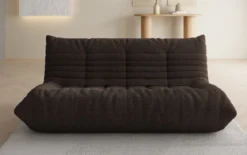Designer 3 Sitzer Sofa Calmo in Teddy Bouclé