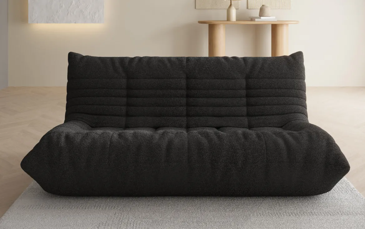 Designer 3 Sitzer Sofa Calmo in Teddy Bouclé