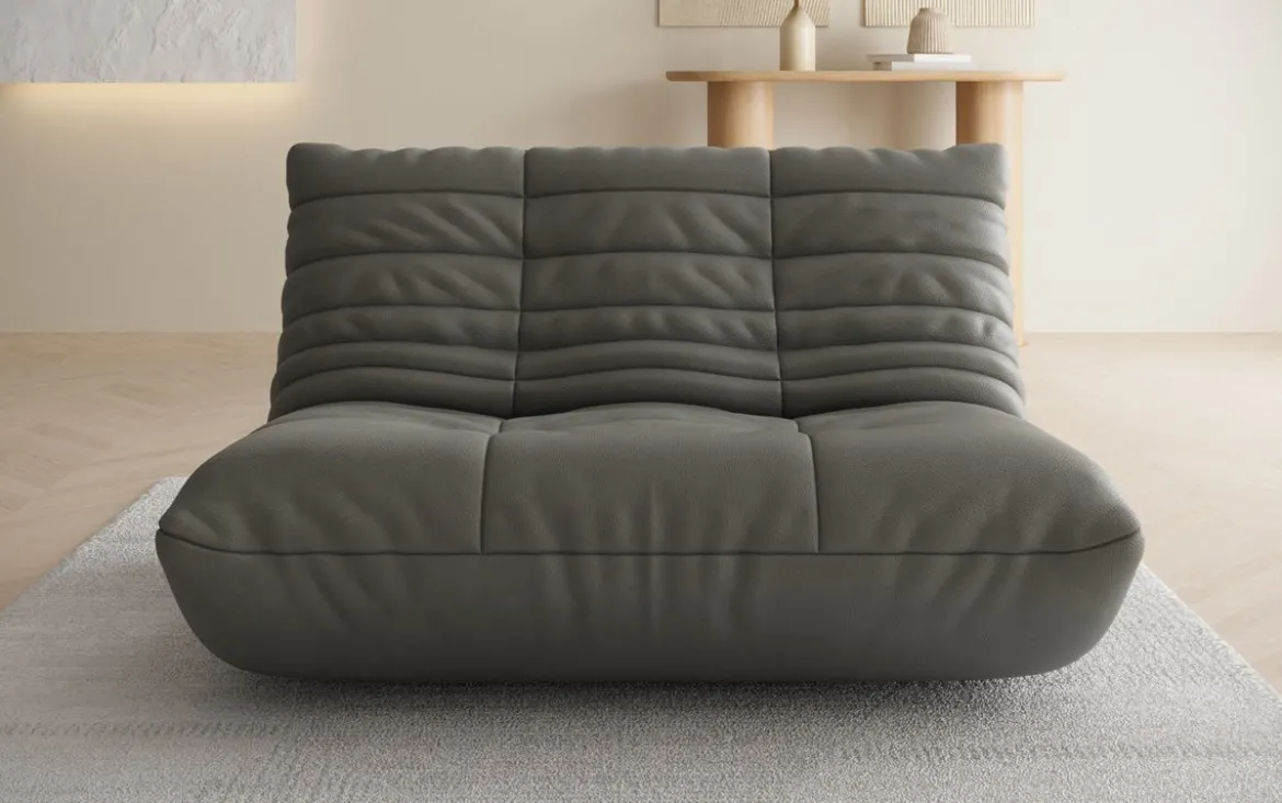 Designer 2 Sitzer Sofa Calmo in Echtleder