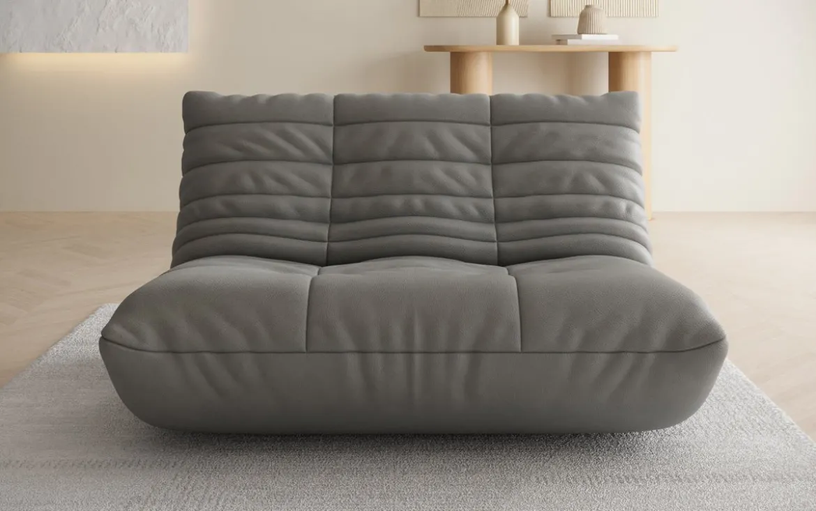 Designer 2 Sitzer Sofa Calmo in Echtleder