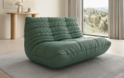 Designer 2 Sitzer Sofa Calmo in Echtleder