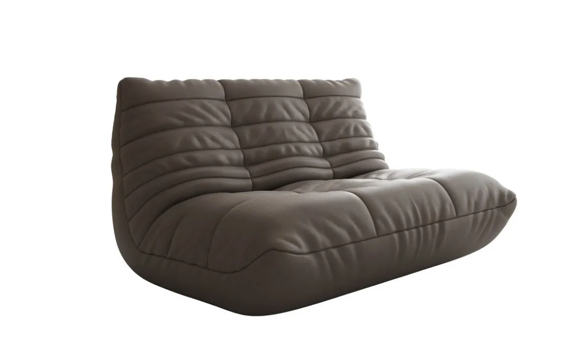 Designer 2 Sitzer Sofa Calmo in Echtleder
