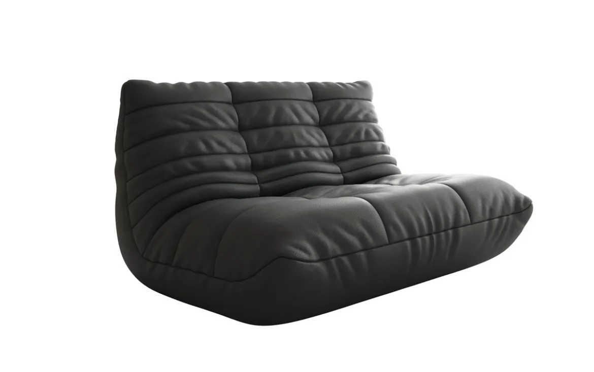 Designer 2 Sitzer Sofa Calmo in Echtleder