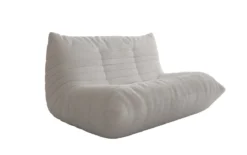 Designer 2 Sitzer Sofa Calmo in Teddy Bouclé