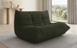 Designer 2 Sitzer Sofa Calmo in Teddy Bouclé